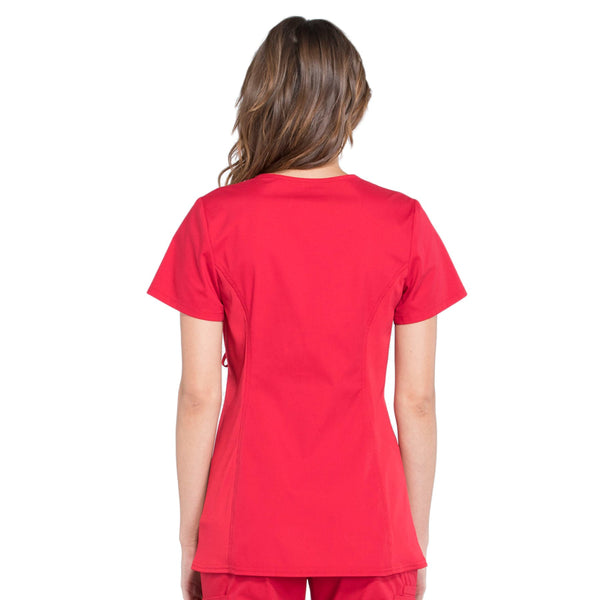 Cherokee Workwear Professionals WW685 Scrubs Top Maternity Mock Wrap Red 3XL