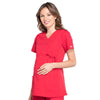 Cherokee Workwear Professionals WW685 Scrubs Top Maternity Mock Wrap Red L