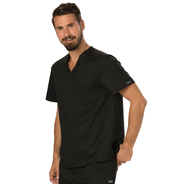 Cherokee Workwear Revolution WW690 Scrubs Top Men's V-Neck Black 4XL