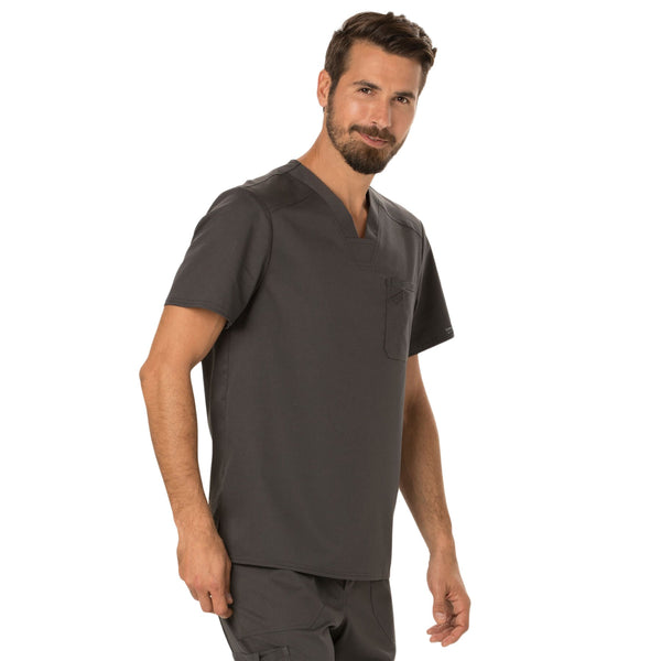 Cherokee Workwear Revolution WW690 Scrubs Top Men's V-Neck Pewter 5XL