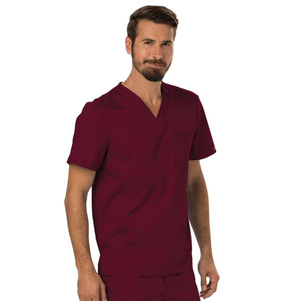 Cherokee Workwear Revolution WW690 Scrubs Top Men's V-Neck Wine 4XL