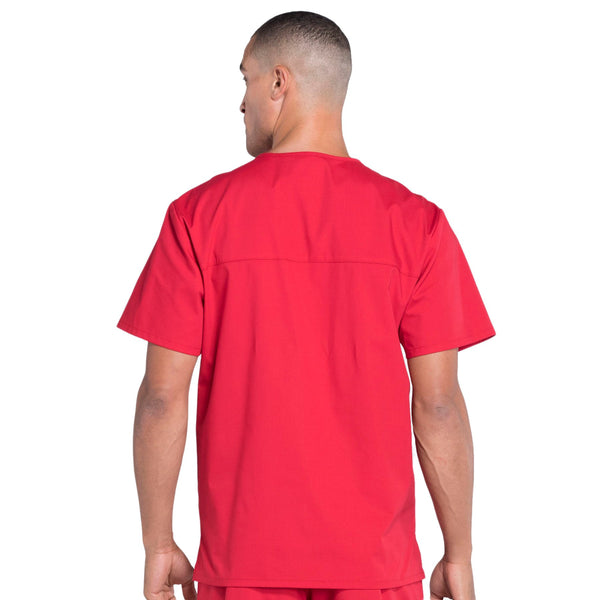 Cherokee Workwear Professionals WW695 Scrubs Top Men's V-Neck Red 3XL