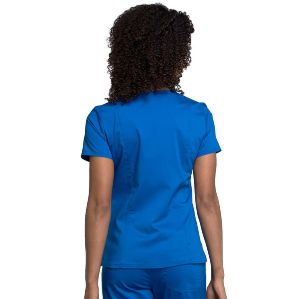 Cherokee Workwear Revolution WW710 Scrubs Top Women's V-Neck Royal 3XL