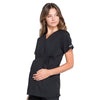 Cherokee Scrubs Top Cherokee Workwear Professionals WW685 Scrubs Top Maternity Mock Wrap Black