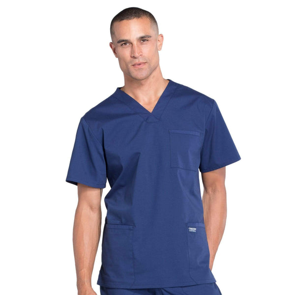 Cherokee Scrubs Top 2XL / Regular Cherokee Workwear Professionals WW695 Scrubs Top Men's V-Neck Navy