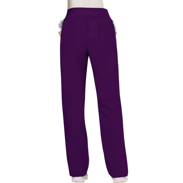 Cherokee Scrubs Pants Cherokee Workwear Revolution WW110 Scrubs Pants Women's Mid Rise Straight Leg Pull-on Eggplant