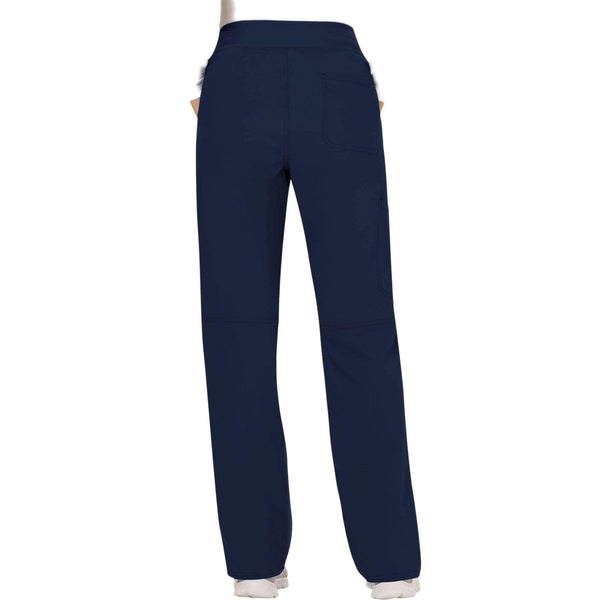 Cherokee Scrubs Pants Cherokee Workwear Revolution WW110 Scrubs Pants Women's Mid Rise Straight Leg Pull-on Navy