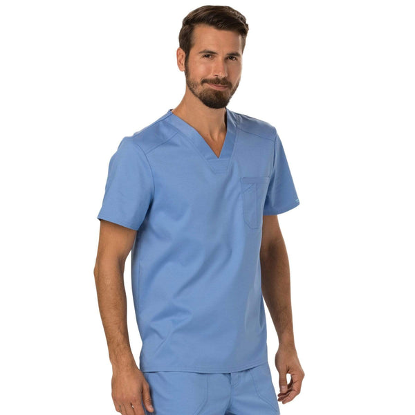 Cherokee Scrubs Top Cherokee Workwear Revolution WW690 Scrubs Top Men's V-Neck Ceil Blue