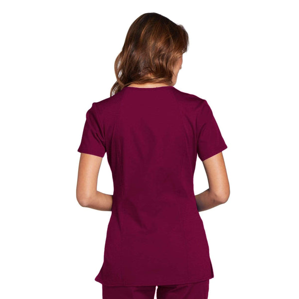 Cherokee Scrubs Top Cherokee Workwear WW645 Scrubs Top Women's V-Neck Wine