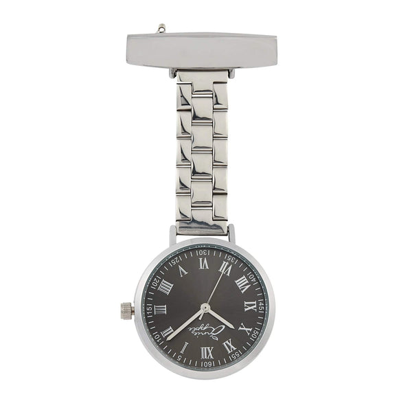 Annie Apple Fob Watches Meraki Gunmetal Silver Link Fob Watch