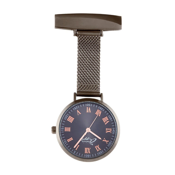 Annie Apple Fob Watches Meraki Rose Gold/Gunmetal Mesh Fob Watch