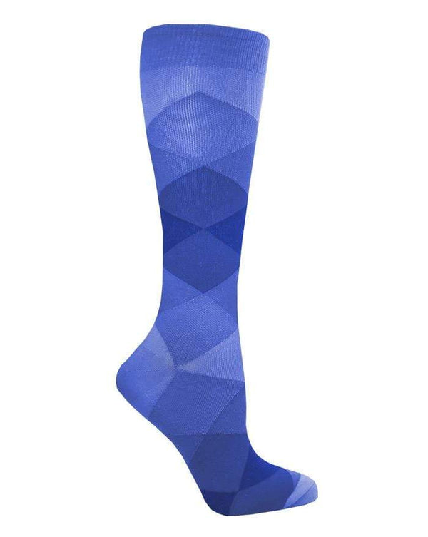 Prestige Medical Socks Simple Argyle Blue Prestige 30cm Premium Knit Compression Socks