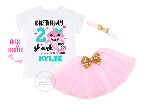 baby shark birthday outfit for girl