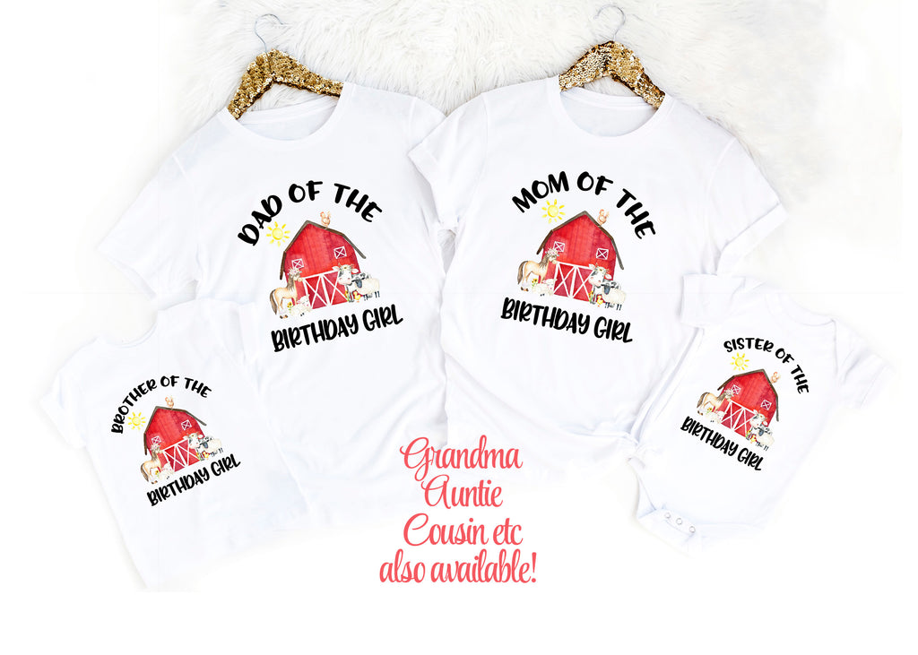 mommy and daddy of the birthday girl shirts