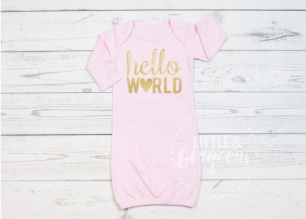 pink and gold baby outfit