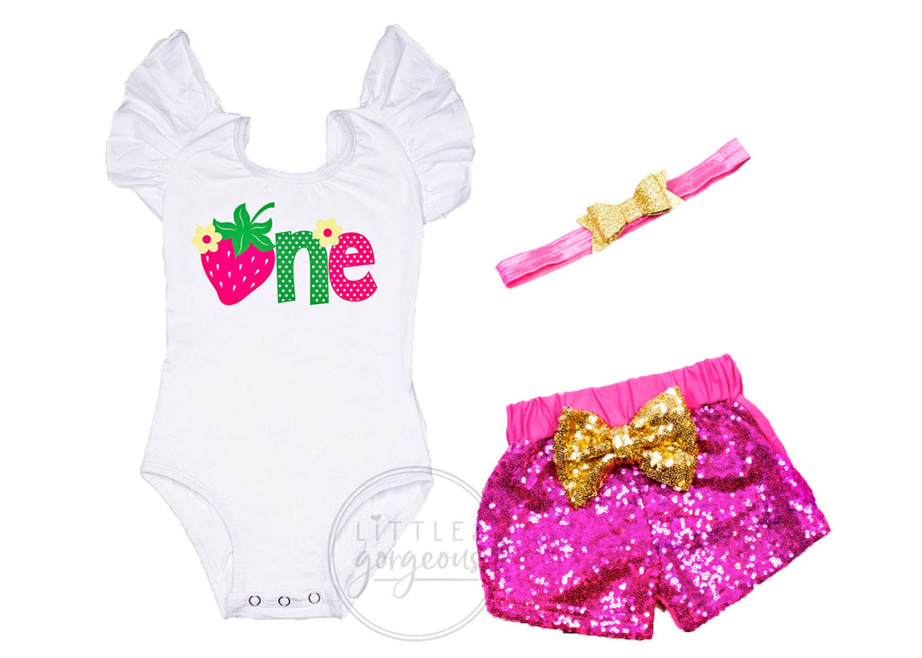 strawberry shortcake first birthday outfit