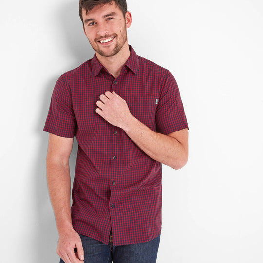 Flaming Mini Check - Short Sleeve Shirt for Men