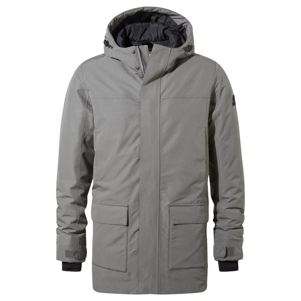 Hulland Mens Steel Grey Waterproof Down Parka | TOG24