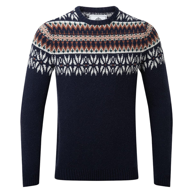 Melvin Mens Fairisle/Pattern Jumper - Navy/Amber – TOG24