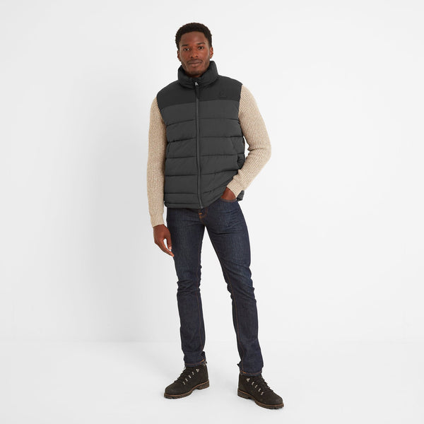 Murton Men's Washed Black & Black Quilted Gilet | TOG24