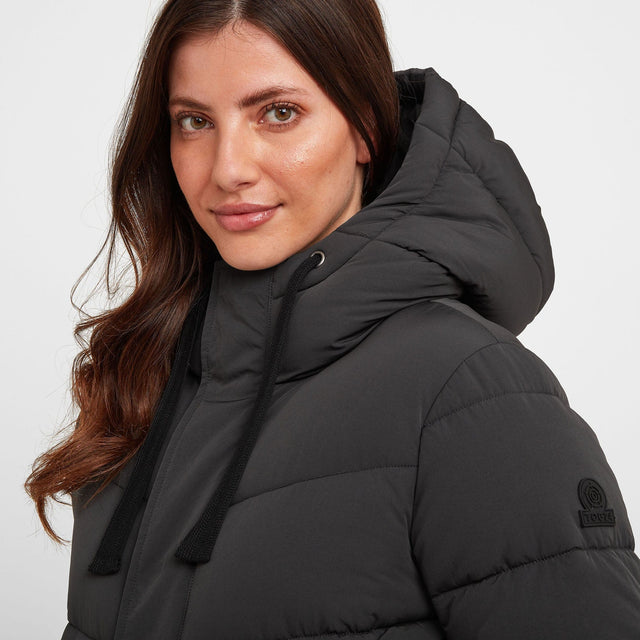 Raleigh Womens Washed Black Padded Puffer Jacket | TOG24