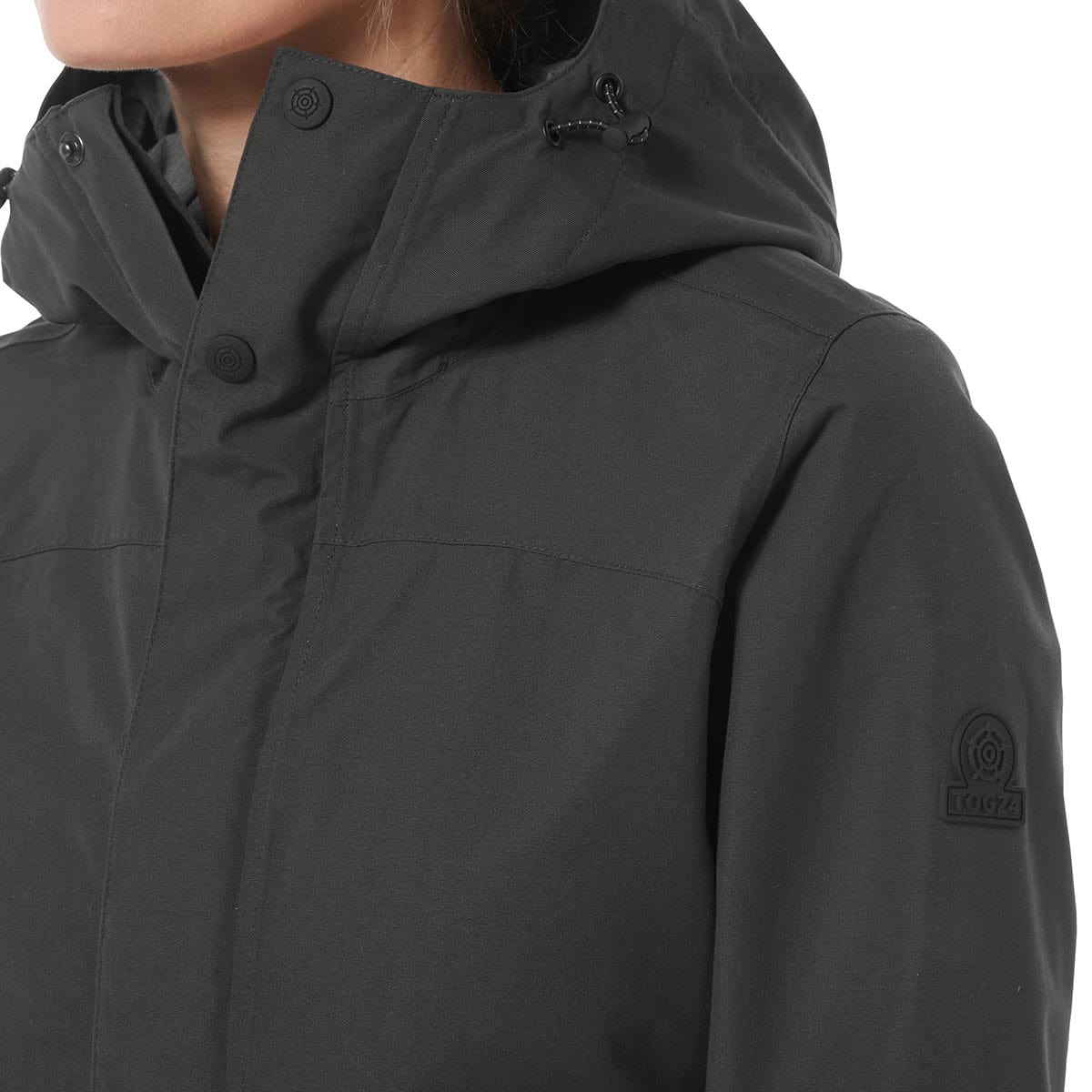 long waterproof ladies coat with hood