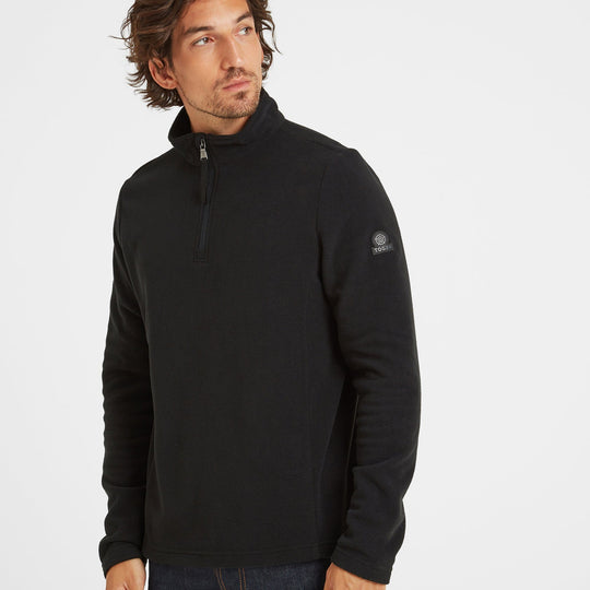 Geographical Norway Men Half-Zip-Hoodie with chest pocket black