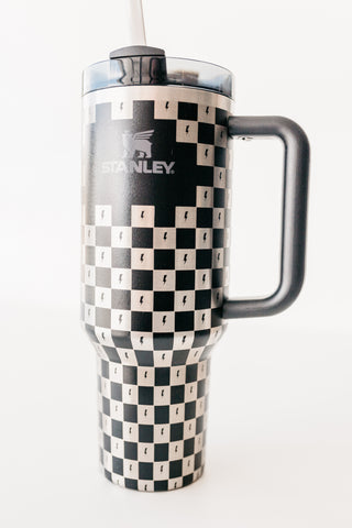 Black & White Checkers Tumbler Boot -fits 20-40oz