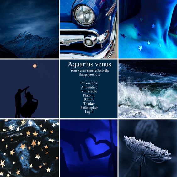 Dooz Aquarius Venus Sign aesthetic style collage