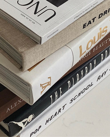 Stack of coffee table books