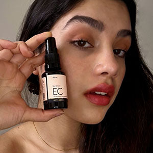 Women showing Vitamin C Serum