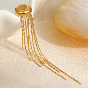 18K Gold-Plated Tassel Ear Cuff Earrings - Sois Inspire