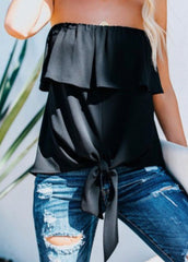 Black Off the Shoulder Top Women’s Strapless Top Strapless Summer Top 