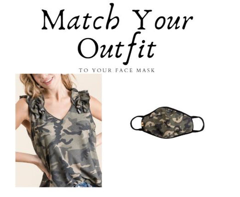 camo style for women matching face mask