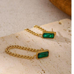glenn earrings emerald cut