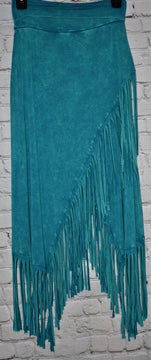 Rhonda Stark Skirt Turquoise Fringe