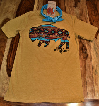 Bison Serape Mustard Tee