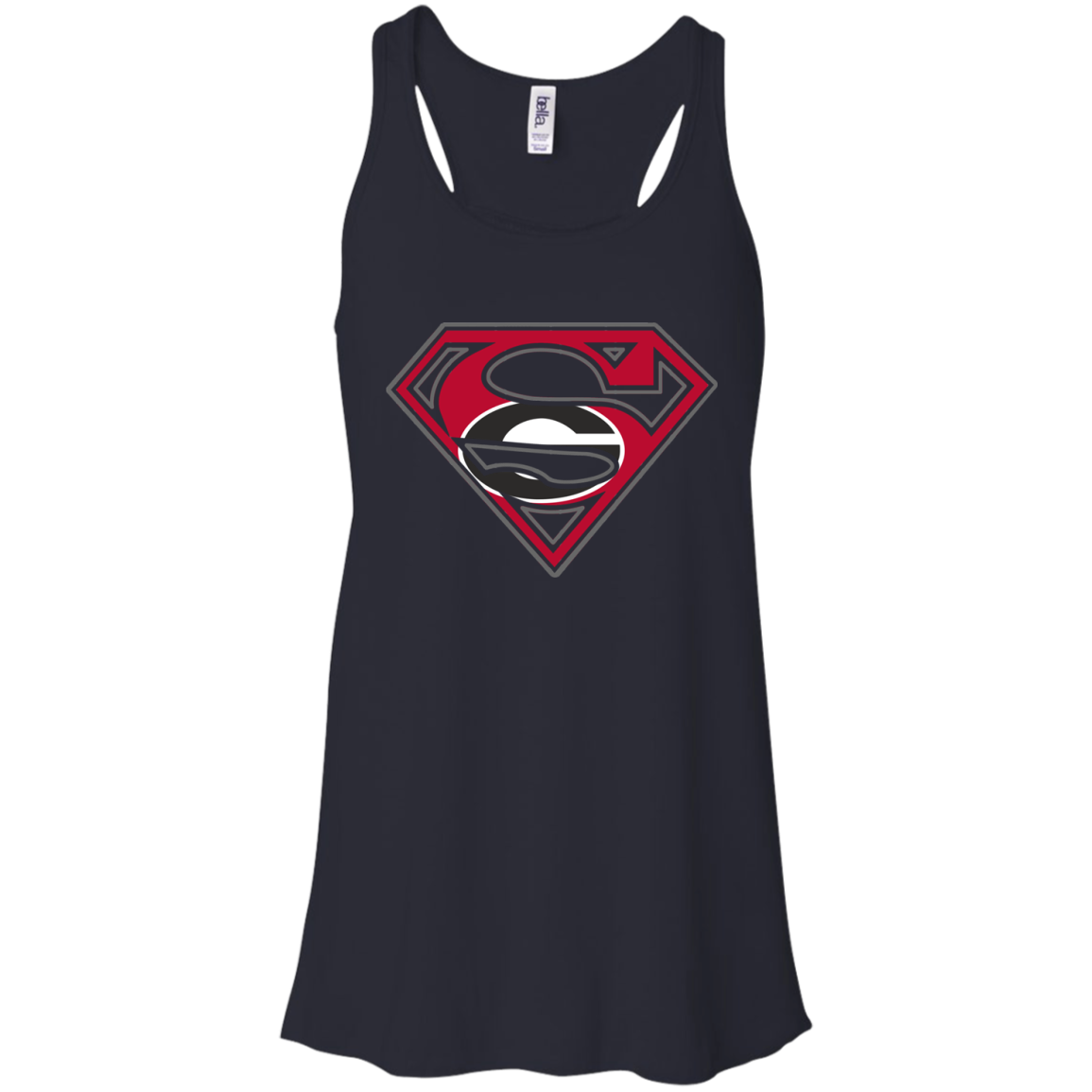 Georgia Bulldogn Superman Shirt Racerback Tank