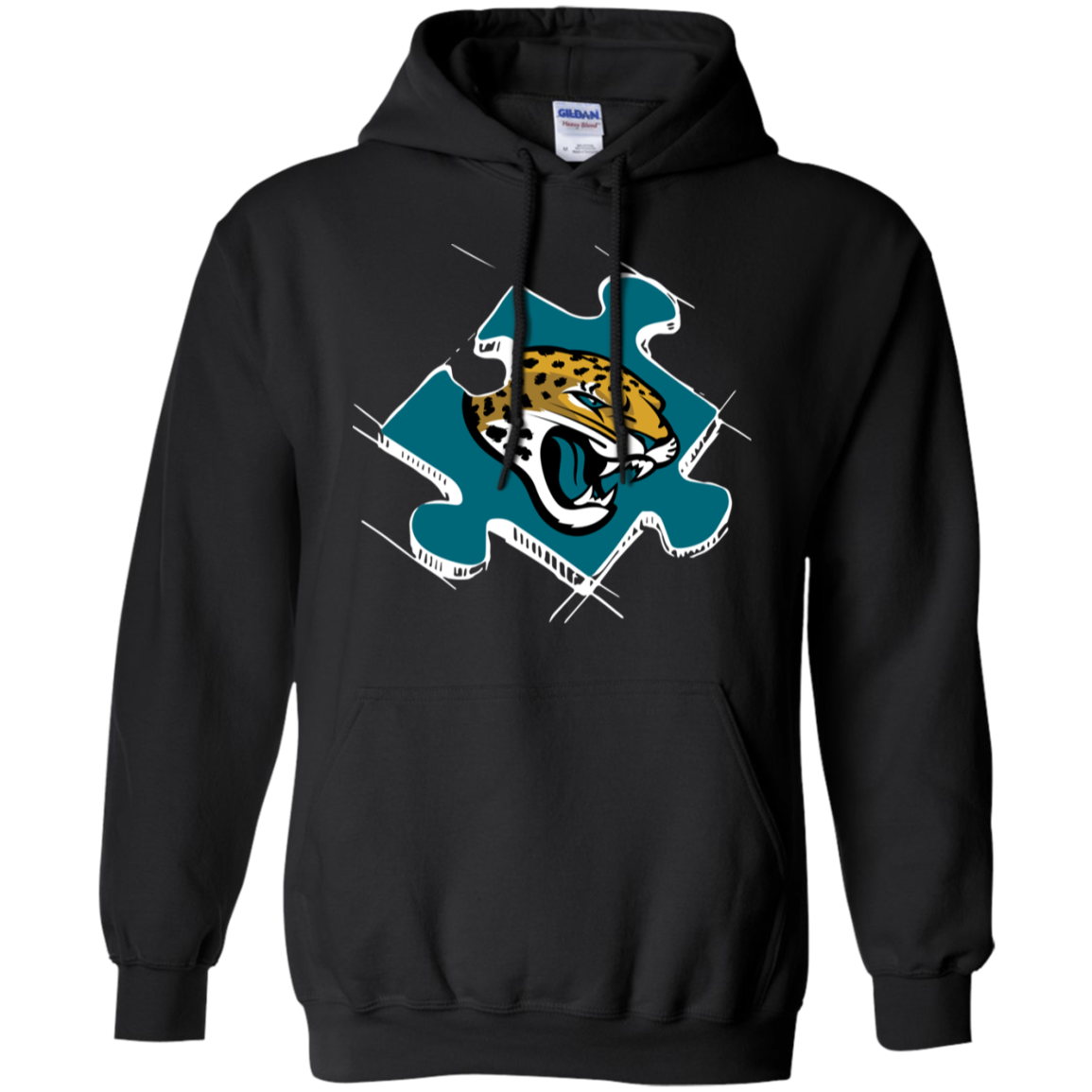 Jacksonville Jaguars Autism Puzzle G185 Pullover 8 Oz. Shirts