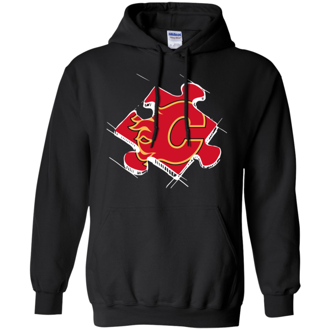 Calgary Flames Autism Puzzle G185 Pullover 8 Oz. Shirts