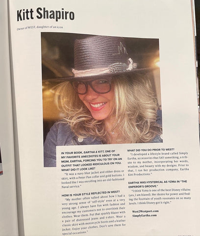 Kitt Shapiro, owner of Westport fashion boutique, WEST, in Westport Lifestyle Magazine Women ofWestport issue.