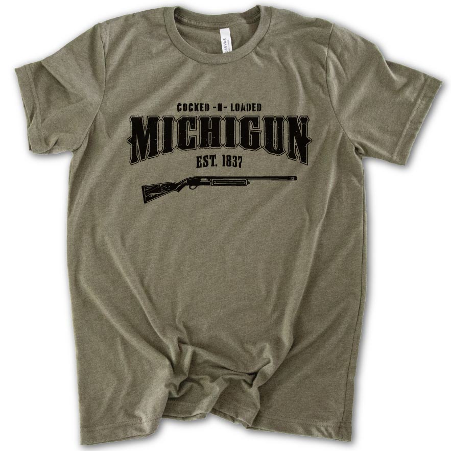 Detroit Tigers Baseball Long Sleeve Tee & Crews at Michigan Vibes M / Black Heather