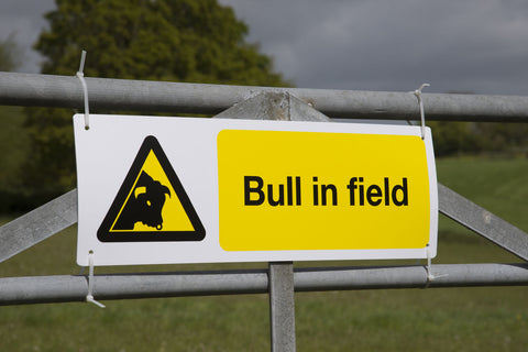 bull in field sign | shop now at The Sign Shed