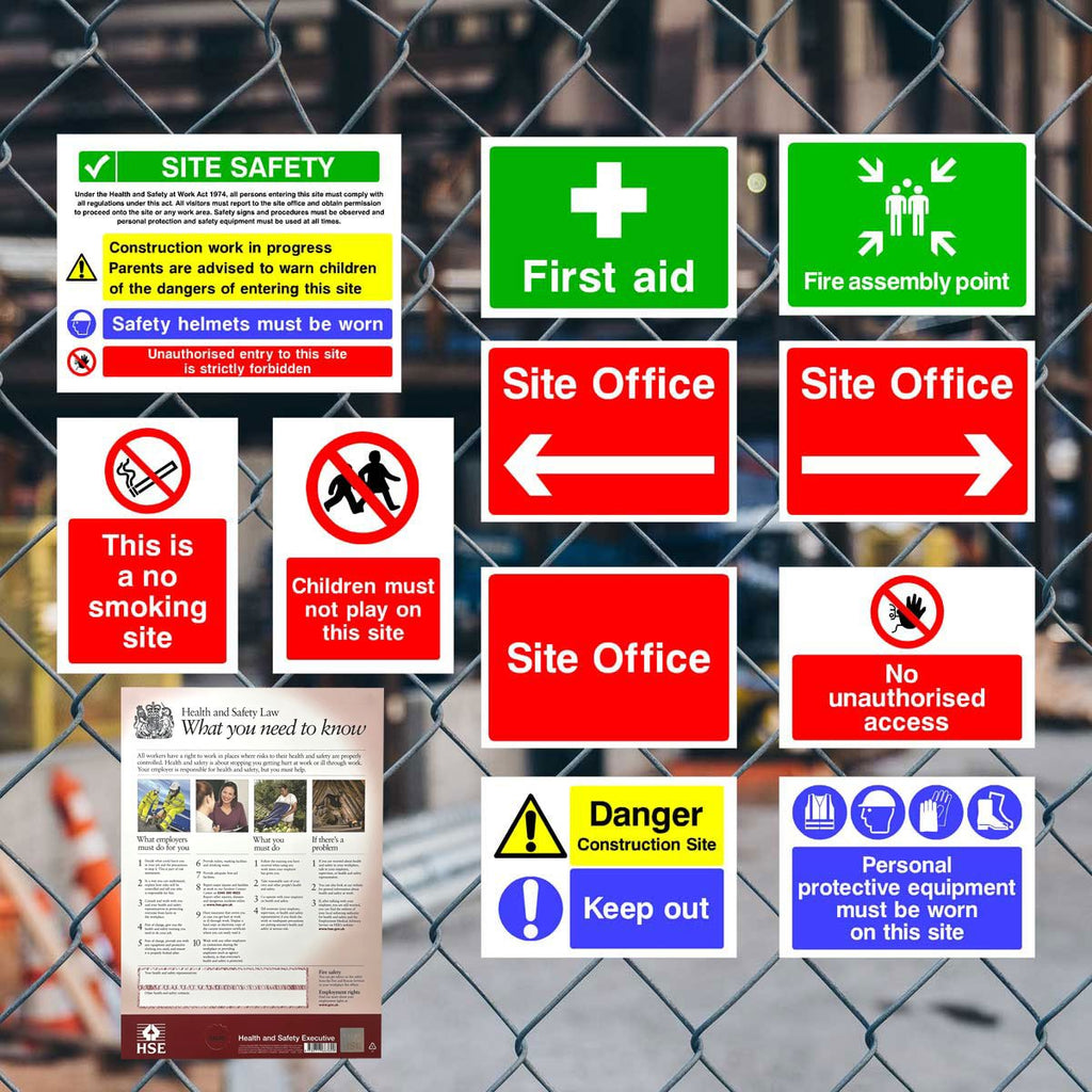 Complete Construction Site Safety Sign 11 Pack Starter Pack E