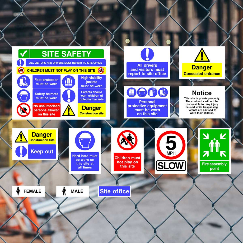 Construction Site Safety Sign 25 Pack Starter Pack F 8112