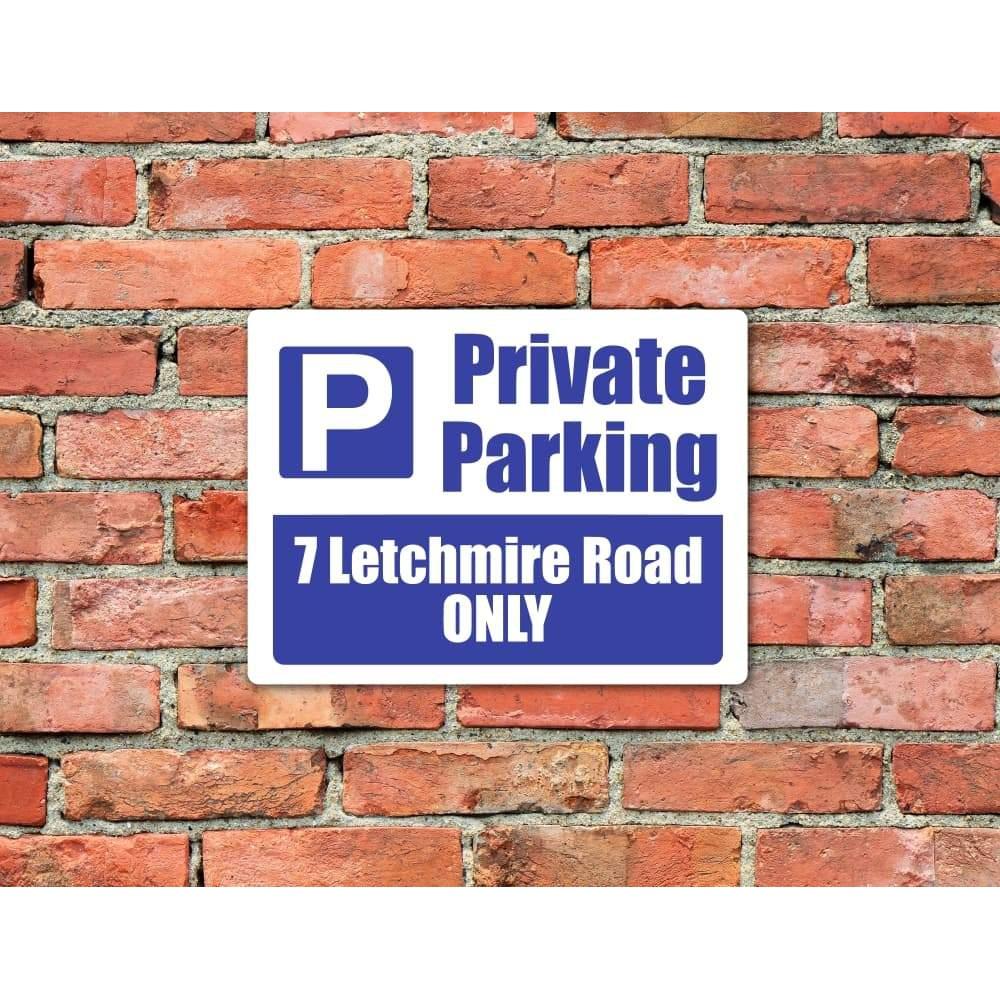 Custom Blue Parking Sign Right Arrow