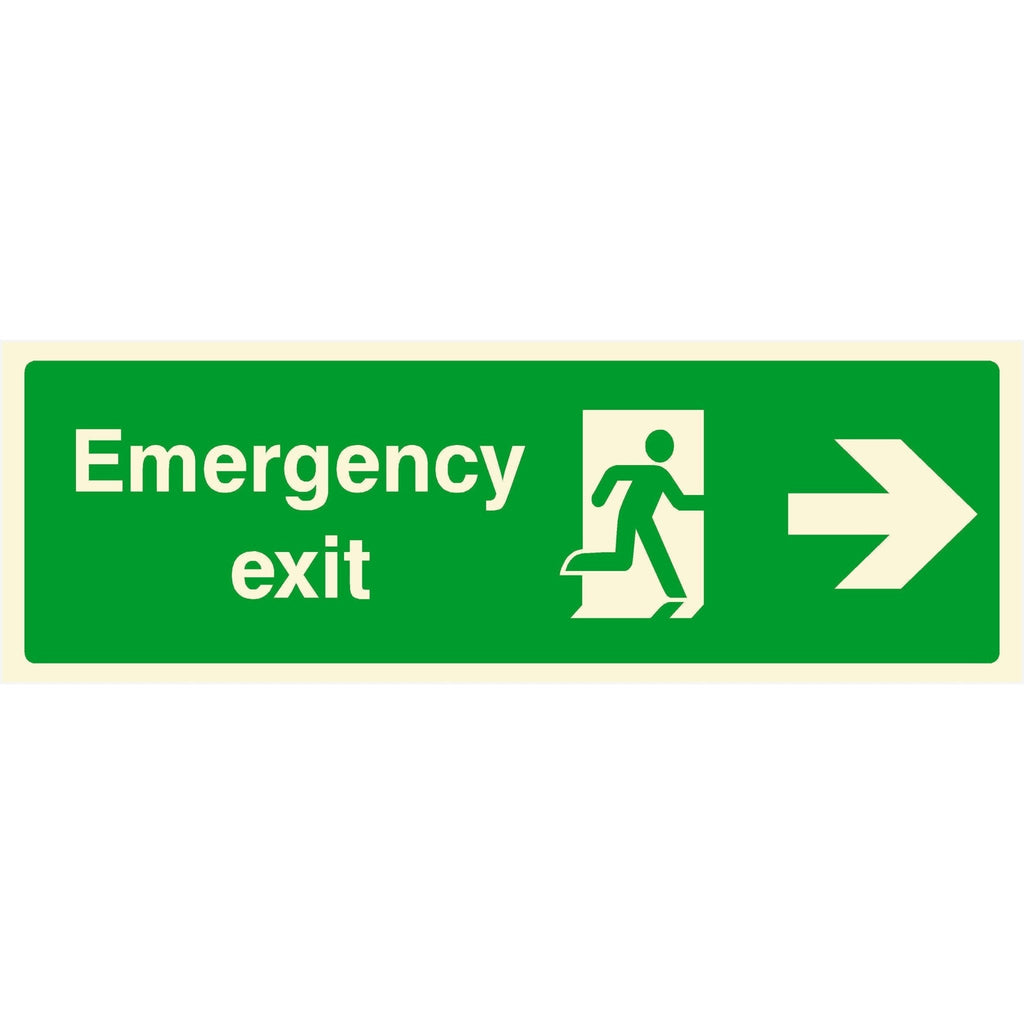 Glow In The Dark Emergency Exit Sign Right Arrow | Glow