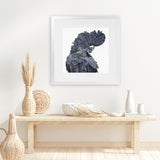 Shop Theo The Black Cockatoo (Square) Art Print-Animals, Birds, Black, Grey, Square, View All-framed painted poster wall decor artwork