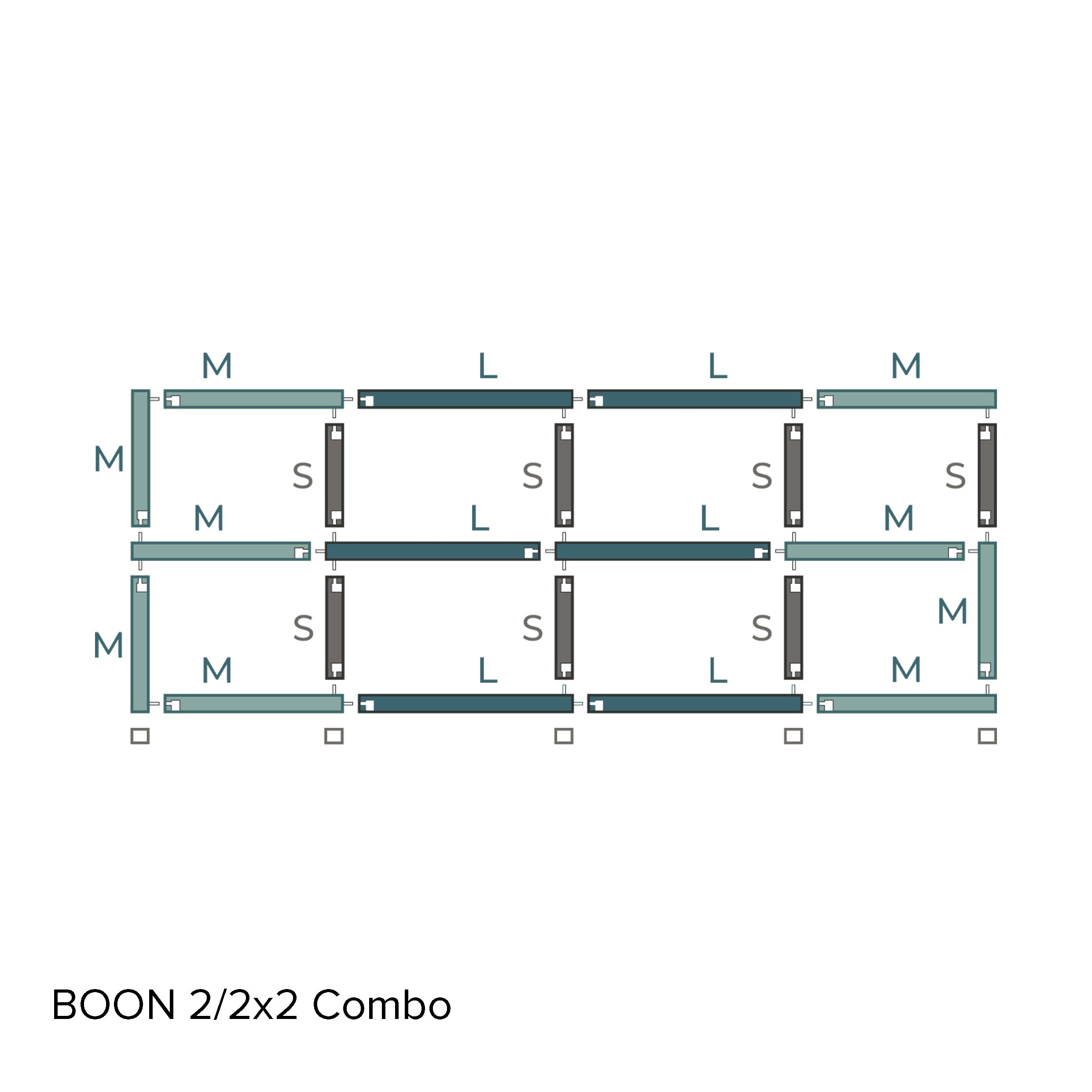 BOON Cube Storage Shelf Combo 2/2x3