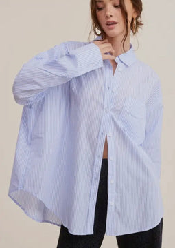 Oversized Striped Button Down